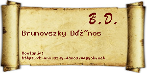 Brunovszky Dános névjegykártya